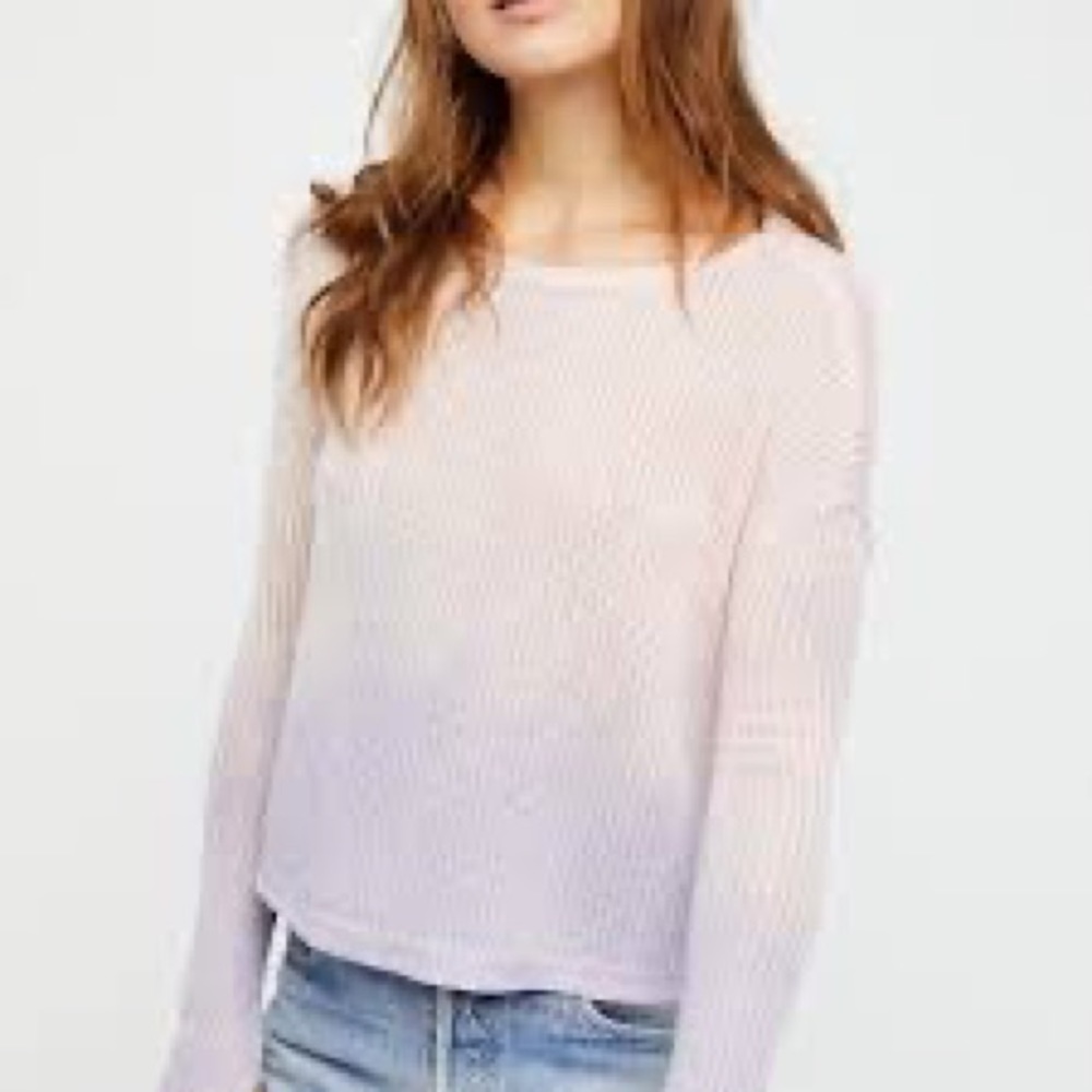 We The Free Ombré open weave Lightweight Sweater